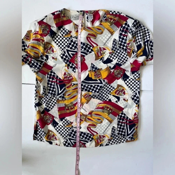 Red, Black, Gold Galinda Wans La Chine Petites Patterned Short Sleeve Top 12P - Picture 8 of 9